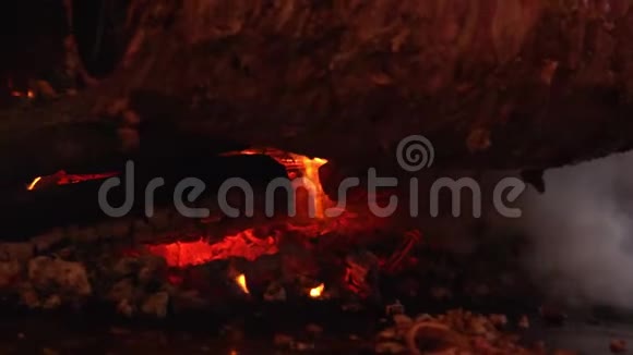 煤火食物和火的美味佳肴视频的预览图