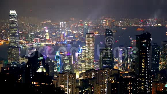 夜香港与灯光秀视频的预览图