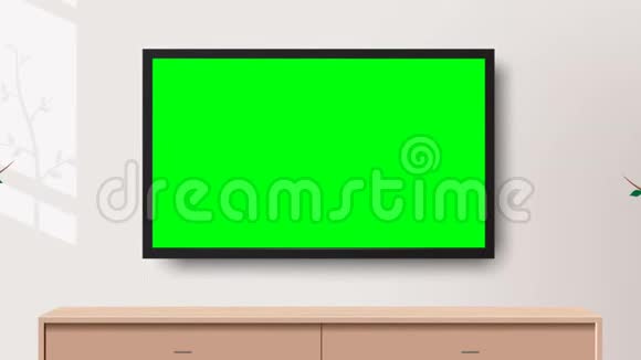 放大一台装有水平绿色屏幕的电视机视频的预览图