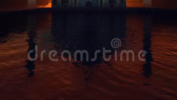 黎明时分泰姬陵的正面景色迎着美丽的太阳视频的预览图