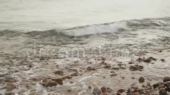 海波特写埃及红海石滩慢动作4k视频的预览图