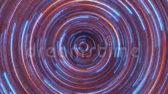 循环动画抽象背景在红色和蓝色的明亮圆圈中移动视频的预览图