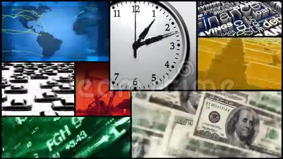 蒙太奇时间金融金钱商业视频的预览图