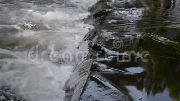 水流经岩石河水沸腾视频的预览图