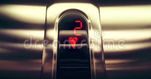 从二楼到一楼的电梯的红色led编号的详细信息视频的预览图