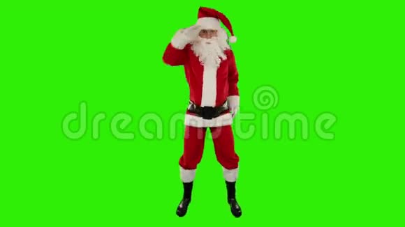 圣诞老人独舞舞蹈8绿色屏幕股票镜头视频的预览图