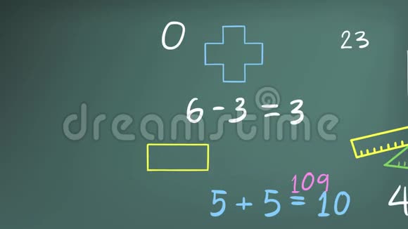 简单数学数学数学学科数值理论及数学符号与图解与方程的动画视频的预览图