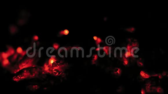 在燃烧的夜晚篝火中点亮煤灯视频的预览图
