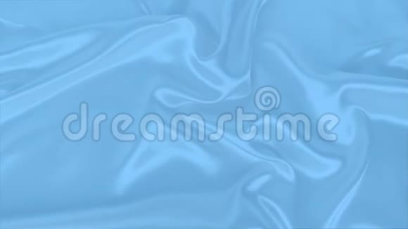 美丽的蓝色丝绸面料轻柔地披着小褶子奢华婚礼概念纹理背景卡片形式复制空间视频的预览图