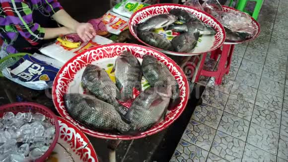 鲭鱼躺在盘子里还活着等着卖晚饭视频的预览图