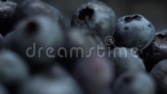 新鲜蓝莓极致特写慢动作宏观镜头视频的预览图