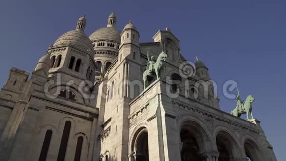 左至右盘实时建立圣心教堂镜头巴黎的圣殿视频的预览图