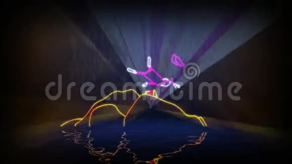 基于真实激光显示的水上动画激光显示的计算机模拟末日之歌的激光表演视频的预览图