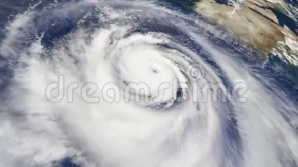 飓风天气卫星鸟瞰图视频的预览图
