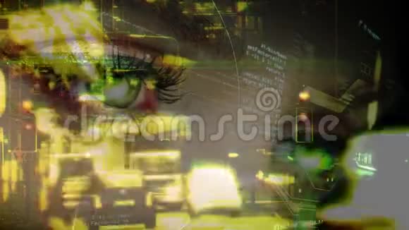 女性眼睛和交通视频的预览图