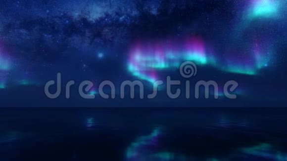 透明背景上的北灯黑暗的背景北极光图案派对背景视频的预览图
