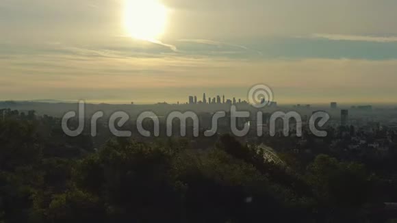 洛杉矶市日出加州美国鸟瞰图视频的预览图