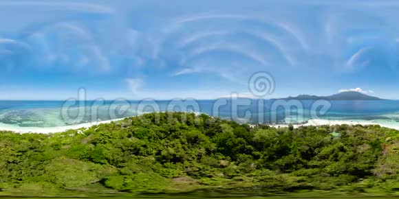 热带岛屿沙滩360VR菲律宾曼蒂古岛视频的预览图