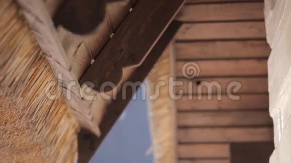 木材和稻草的屋顶视频的预览图