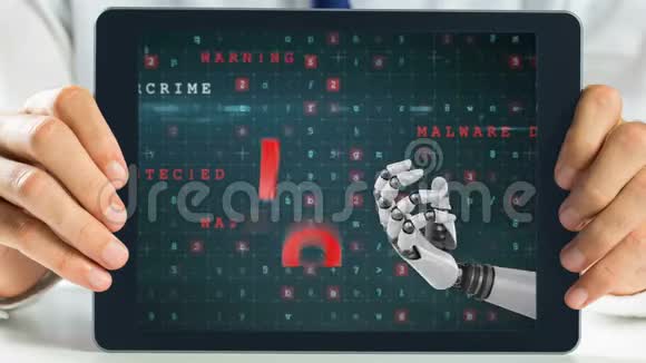 显示机器人手臂的平板电脑视频的预览图