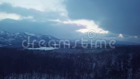 北海道冬季鸟瞰图视频的预览图