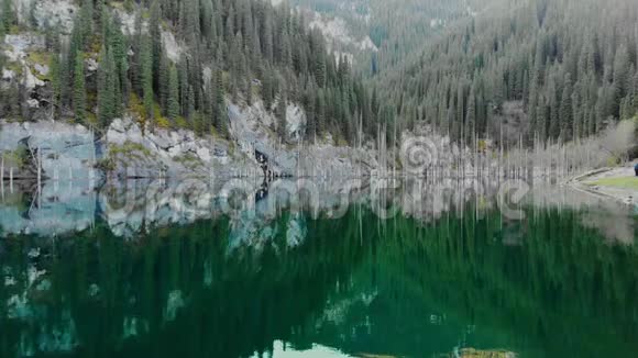 秋季高山湖泊的镜面恢复视频的预览图