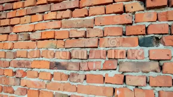 红砖石墙旧砖破损设计背景视频的预览图
