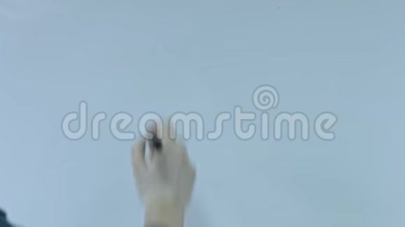 在白板上画问号的人的手视频的预览图