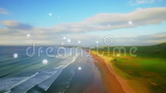 海滩风景宁静的水和清澈的天空视频的预览图