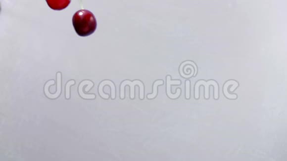 RPE樱桃在白色背景下飞行视频的预览图