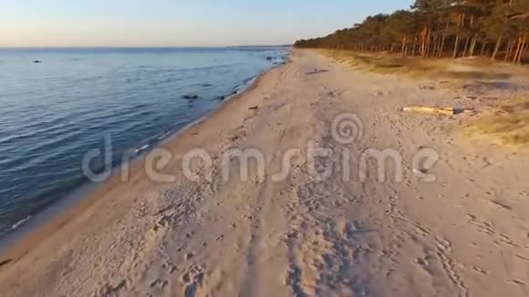 夏季海滩的无人机景视频的预览图