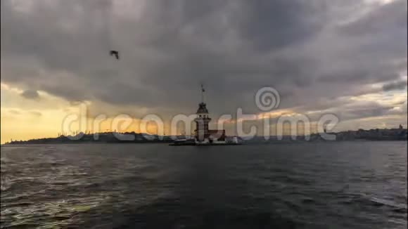 少女塔及伊斯坦布尔景观的延时录像视频的预览图
