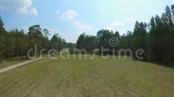 无人机飞回林中空地视频的预览图