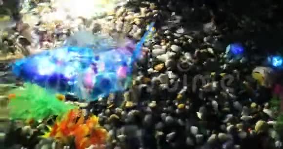 透明的机器人鱼正在水中游动视频的预览图