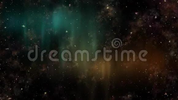 宇宙深处的旅程恒星星云和有宇宙星系背景的光视频的预览图