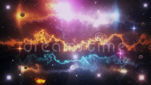 科幻太空计划星云星光循环背景视频的预览图