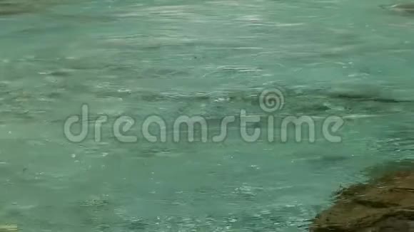 流干净的山河平静的河水的一部分视频的预览图