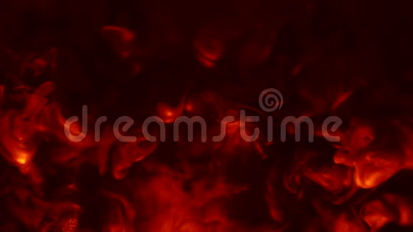 熔岩流叠加红橙色热流体运动视频的预览图