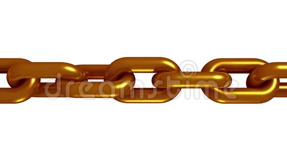 铜黄铜金属链旋转无缝环动画三维运动图形背景新质量工业技术视频的预览图