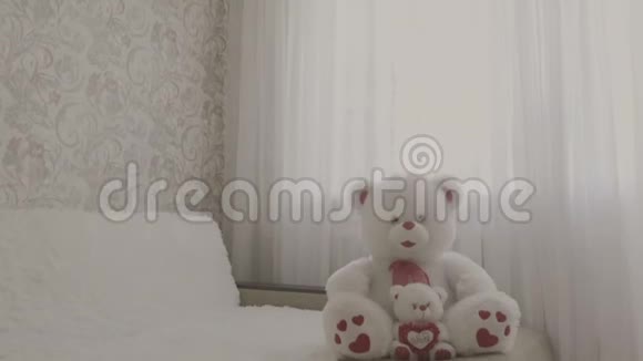 软玩具熊坐在沙发上视频的预览图