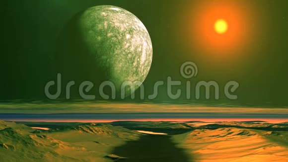 外星月亮日落视频的预览图