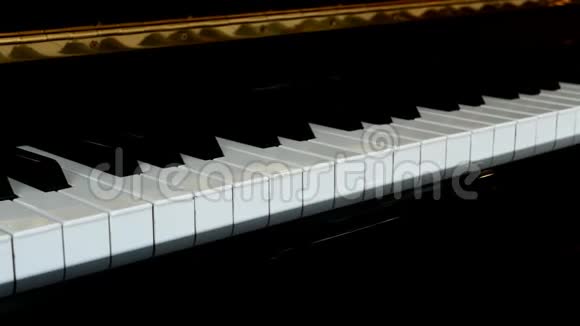 钢琴键关闭与黑白键盘和左锅视频的预览图