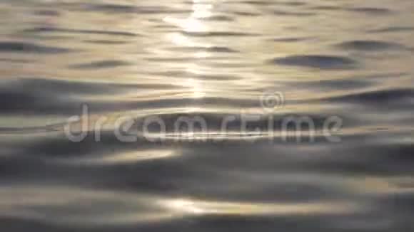 特写镜头海面闪闪发光海面上的阳光耀眼海上日落视频的预览图