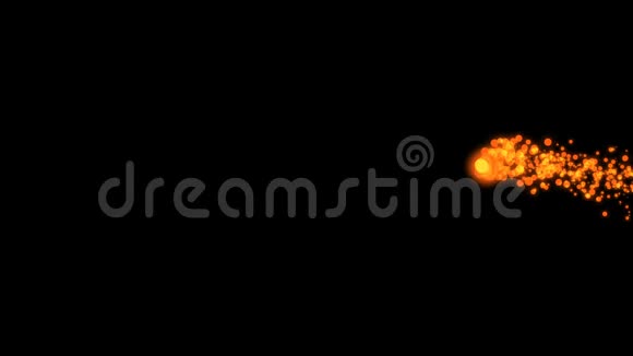 小点橙色发光粒子星火飞过视频的预览图