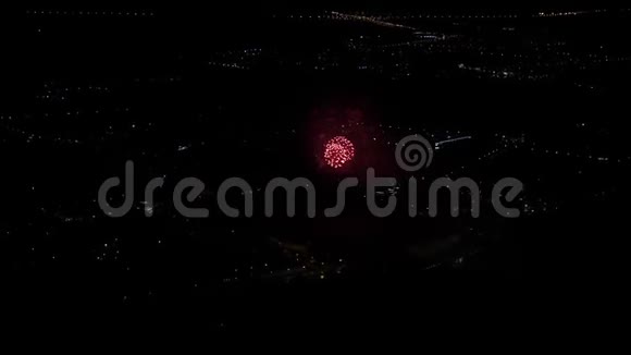夜晚城市灯光的鸟瞰图Firewotk视频的预览图