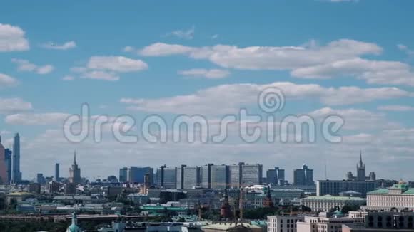 俄罗斯首都莫斯科现代部分的全景晴天视频的预览图