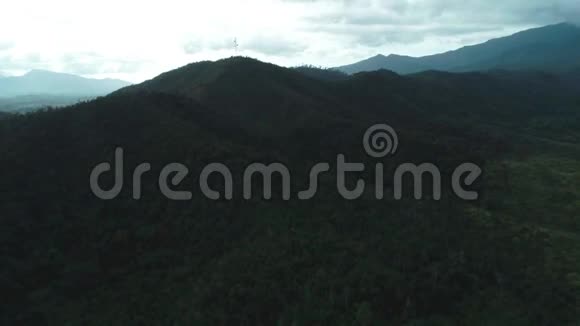 热带雨林的空中拍摄从无人驾驶飞机俯瞰绿树空中无人机森林景观视频的预览图