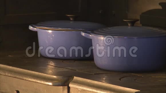 厨房里有两个蓝锅视频的预览图