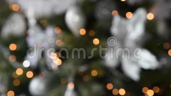 圣诞树的背景灯模糊了视频的预览图
