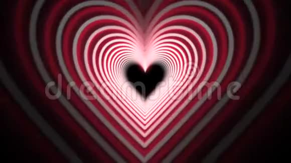 美丽的情人节浪漫的红心隧道循环动画在4K视频的预览图